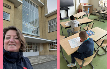 Dag van de leraar Maartje helpt juf Ellen